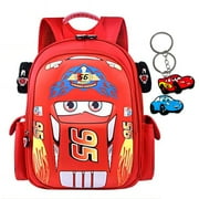 Lightning McQueen Backpack Cartoon Car Backpack 3d Comic Book Bag Waterproof Travel Backpack